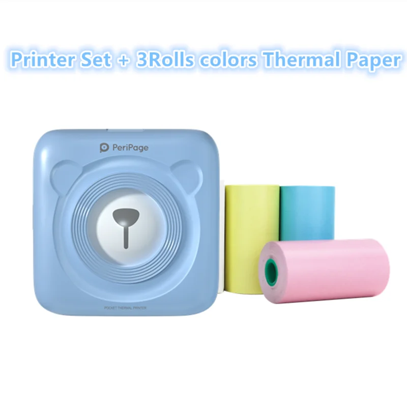 Printer add 3 rolls GOOJPRT Мини Портативный фотопринтер подарок термоэтикетка Bluetooth принтер Мягкий защитный чехол бесплатное приложение наклейка веб-заметки принтер - Цвет: Printer add 3 rolls