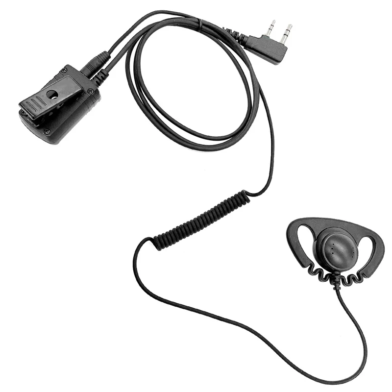Enlarge Surveillance Acoustic Tube Earpiece Headset with MIC Compatible with Kenwood Two Way Radio, PU Material, Black