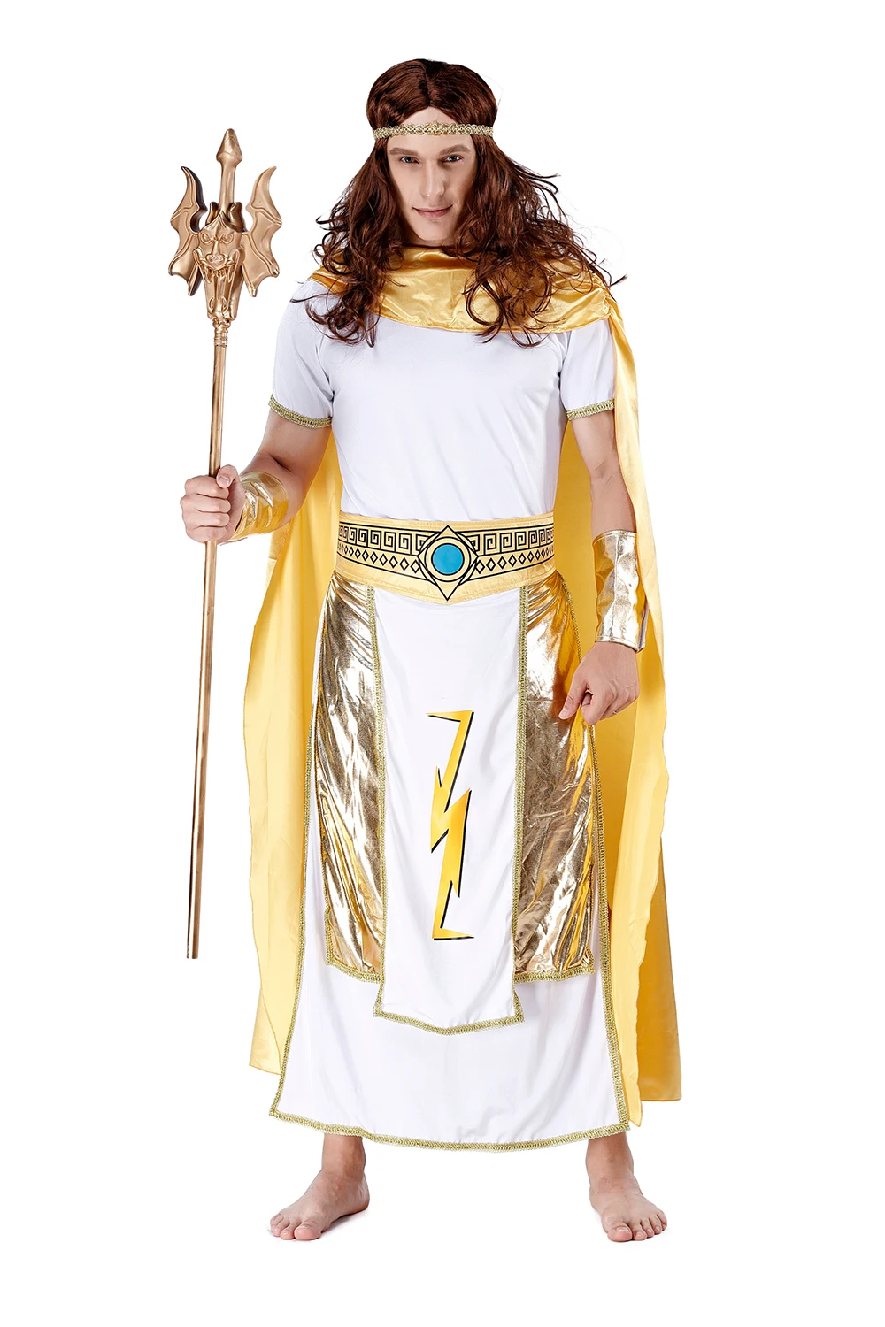 Король Нептун греческий бог моря Посейдон Взрослый мужской роскошный костюм
