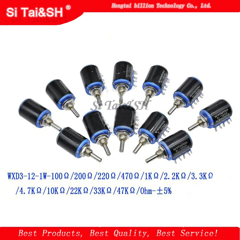 1 шт. WXD3 12 1W 100 220 470 1K 2K2 3K3 4K7 10K 22K 33K 47K Ohm 100R 220R 470R 2 K 3 4 7 потенциометр с проволочной