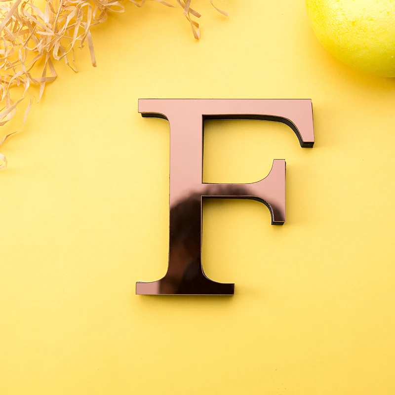 3D буквы украшения 10 см зеркальные настенные наклейки для домашнего декора