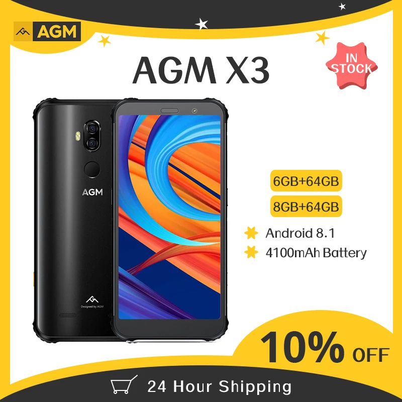 AGM X3 Cobanding 5 99 'ƊG смартфон 6 ГБ/8 ГБ + 64 SDM845 Android 8 1 IP68 Водонепроницаемый мобильный