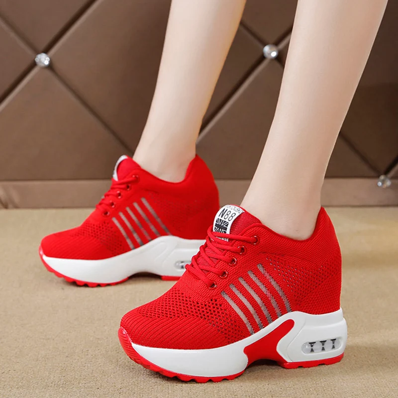 Rimocy/Новинка женские кроссовки на танкетке женская летняя дышащая обувь из