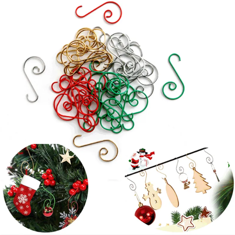 10 шт. S-образный Рождественский крючок рождественские украшения кукла на дерево