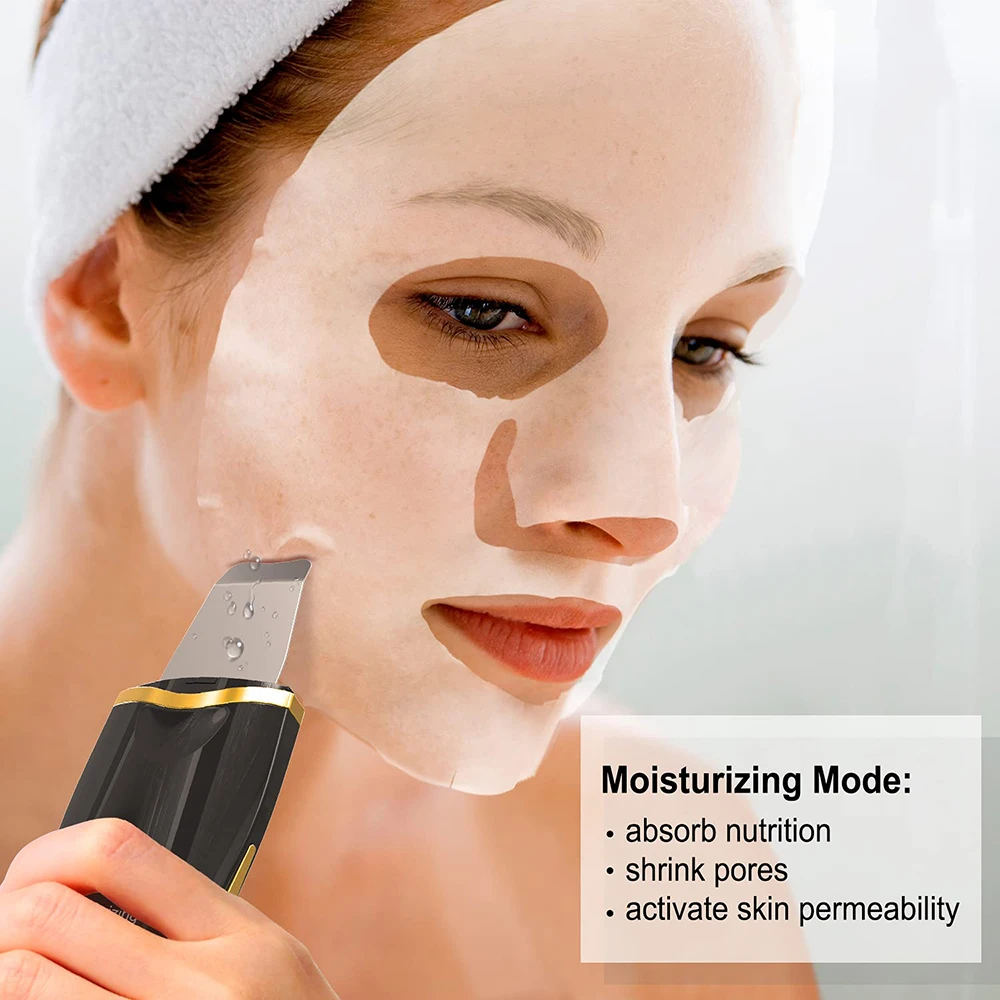 Ultrasonic Skin Scrubber Acne Blackhead Removal Face Cleaning Exfoliating Peeling Spatula Lift Machine | Красота и здоровье
