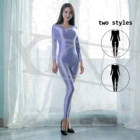 XCKNY цельный костюм, сексуальные жирные колготки с длинным рукавом и круглым вырезом, гладкий комбинезон для бега, спортивная одежда для йоги, брюки с открытой промежностью