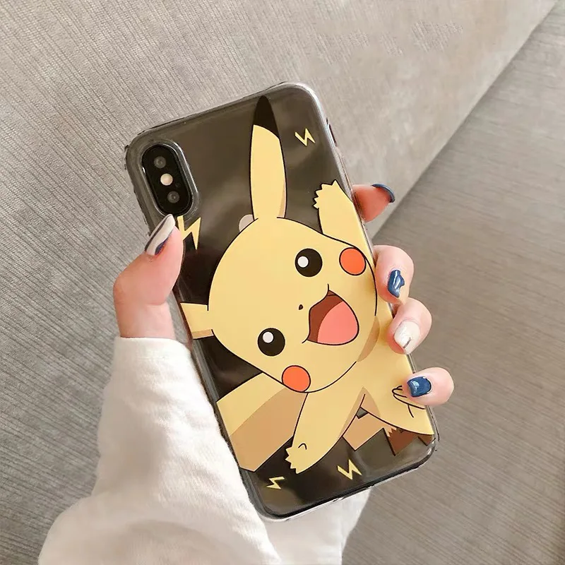 Мультяшные карманы Монстры чехол с покемонами чехол для iPhone X XS Max XR 8 7 6 Plus Мягкий Силиконовый ТПУ lightnings coque - Цвет: A