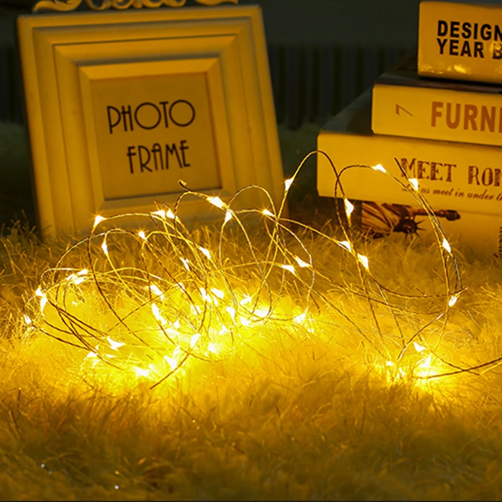 Светодиодная гирлянда праздничное освещение 1 м 2 5 10 20 медная проволока