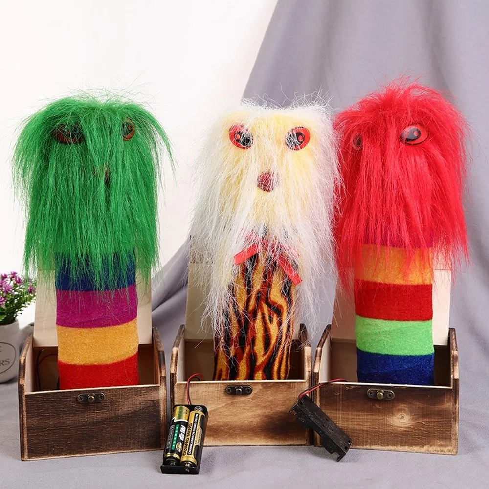 

April Fool's Day Gift Scared Wooden Box Whole Person Toy Horror Grimace Scary Spoof Halloween Gift