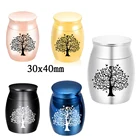 Урна для кремации для золы, маленький кувшин из алюминиевого сплава для памятного дерева жизни для гравировки человека или домашнего животного