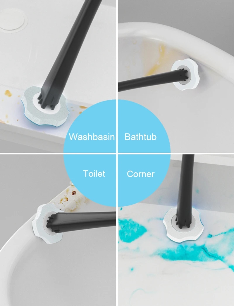 

Toilet Wand Kit Disposable Toilet Cleaning with 8pcs Disinfecting Toilet Wand Replacement Heads 1pc toilet brush+ 8pc brush head