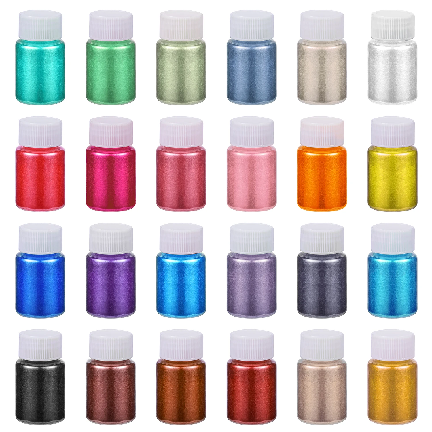 

24 Pcs Diy Handmade Pearlescent Natural Mica Powder Epoxy Resin Dye Pearl Pigment Resin Glue Material Crystal Mold Soap Making