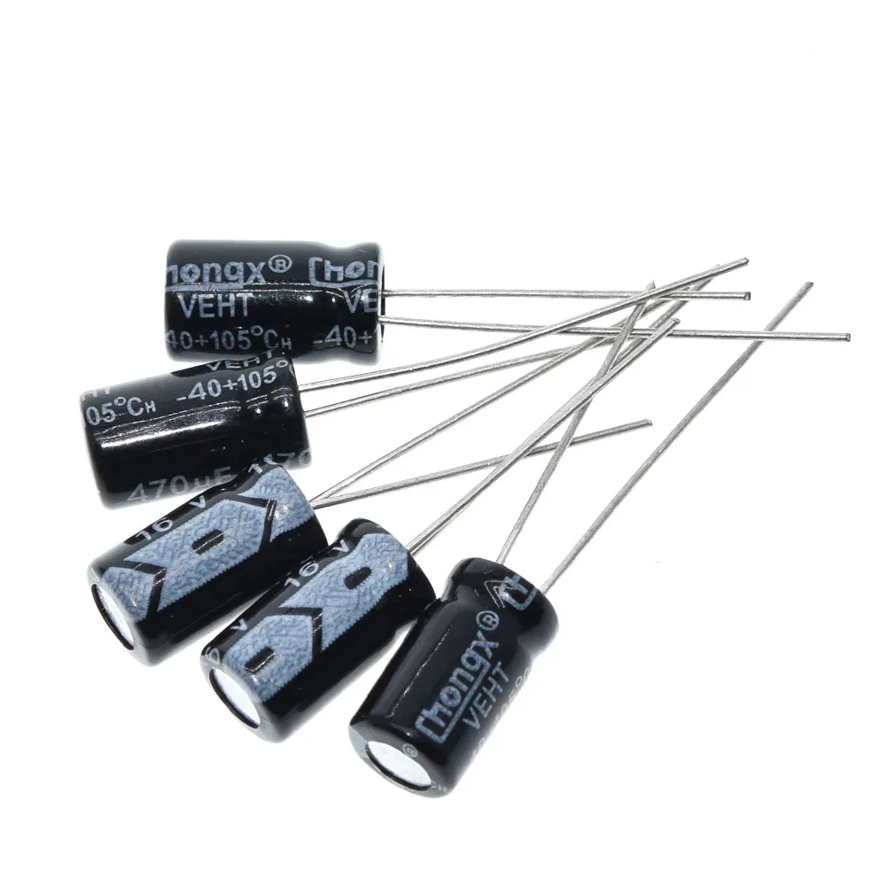 

60pcs 0.1uF-470uF High Ripple Current High Reliability Aluminum Electrolytic Capacitor
