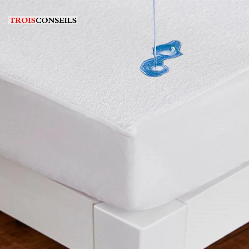 

100% Waterproof Mattress Cover Luxury Terry Cloth Mattress Protector Sheet with Elastic Band Machine Washable 160X200cm
