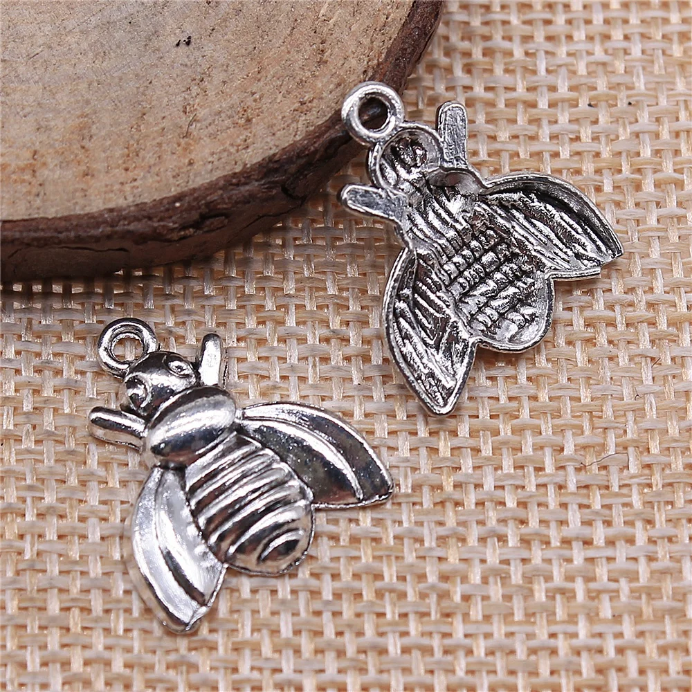 Бесплатная доставка 50 шт. серебряные подвески в античном стиле виде пчелы 21x18 мм
