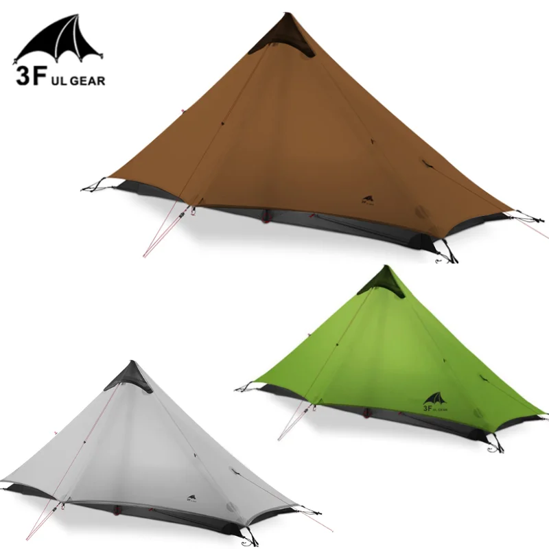 

LanShan 1 3F UL GEAR One Person Outdoor 950 Grams Ultralight Camping Tent 3/4 Season Professional 15D Silnylon Rodless Tents