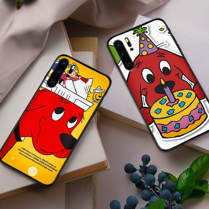 Силиконовый чехол-накладка из мягкого ТПУ для Huawei Honor 8 9 Клиффорд большая красная