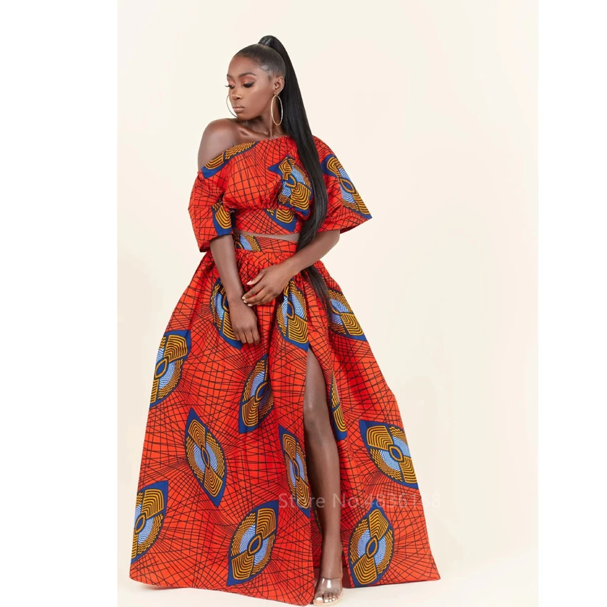 Модная женская одежда в африканском стиле с открытыми плечами укороченный топ