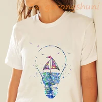 funny watercolor gymnastics tshirt graphic tee tops lamp goth extreme sports print t shirt women clothes harajuku tshirts