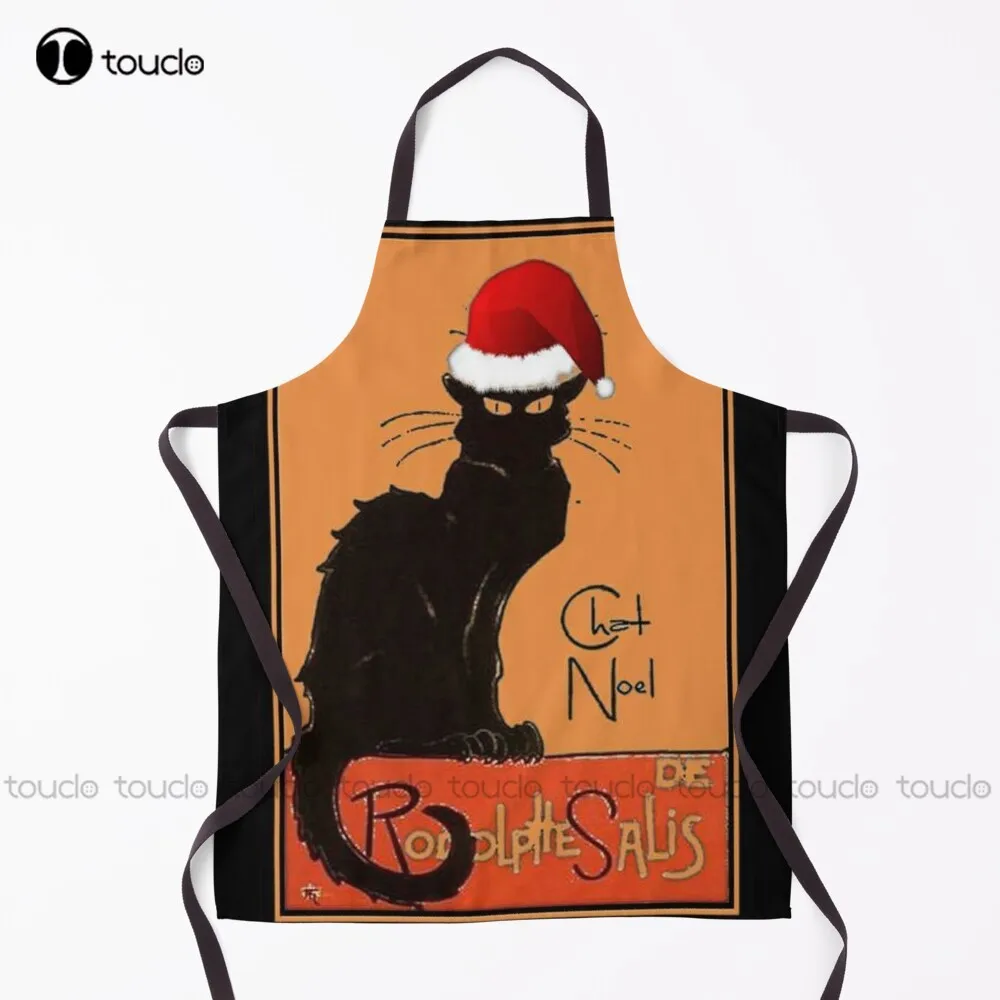 

New Le Chat Noel Christmas Parody Grungy Distressed Vintage Cat Apron Pottery Apron Unisex