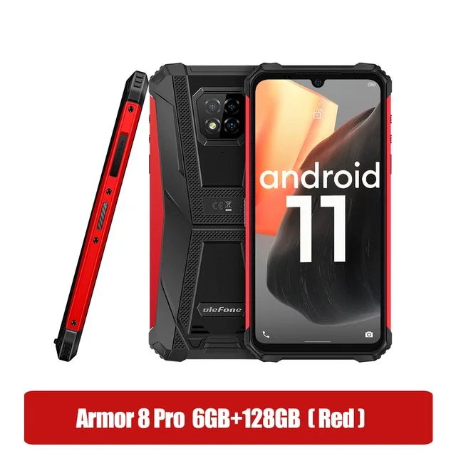 

GLOBAL Version Ulefone Armor 8 Pro Android 11 Rugged Smartphone 6GB+128GB NFC/IP68/ 6.1 Inch Smartphone 5580mAh Waterproof