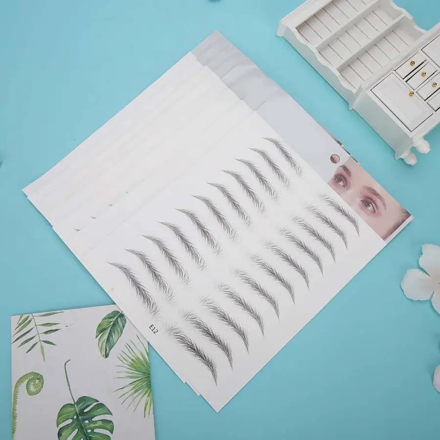 

8pcs Tattoo Eyebrow Sticker Waterproof Breathable Long Lasting False Eyebrows Tattoo Tool Accessories Permanent Makeup Beauty