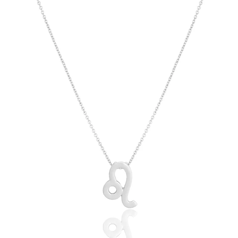 Sparkling Leo Chain Necklace Gold Dipped Pendant Clavicle Necklace18k Statement Zodiac Women Jewelry E0190 | Украшения и