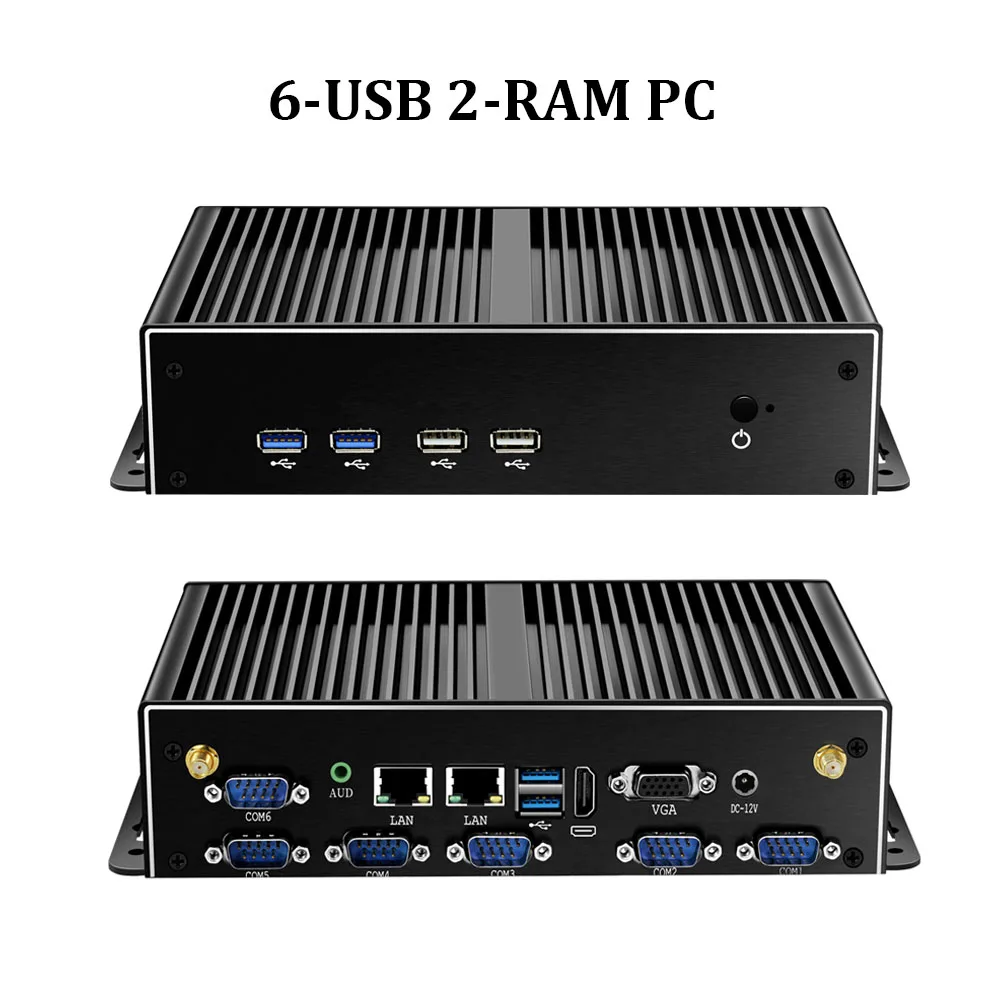 BEBEPC 6 * COM RS232 Mini PC Core i7 5500U 4500U i5 4200U Dual LAN Windows 10 HDMI Celeron 2955U J1900 Comput Industrial PC|Мини ПК| |
