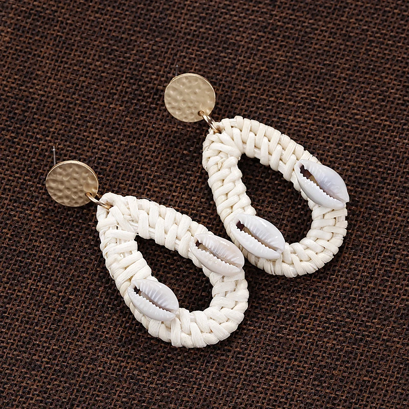 AMORCOME в богемном стиле плетеная мебель из ротанга вязать серьги этническом с