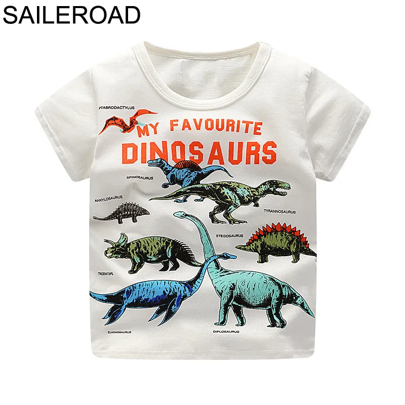 6791 same picture SAILEROAD Мультфильм Животных Тигр Лето Дети Дети Футболка С Коротким Рукавом Мальчиков Девочек Топы Футболки для Детской Одежды - Цвет: 6791 same picture