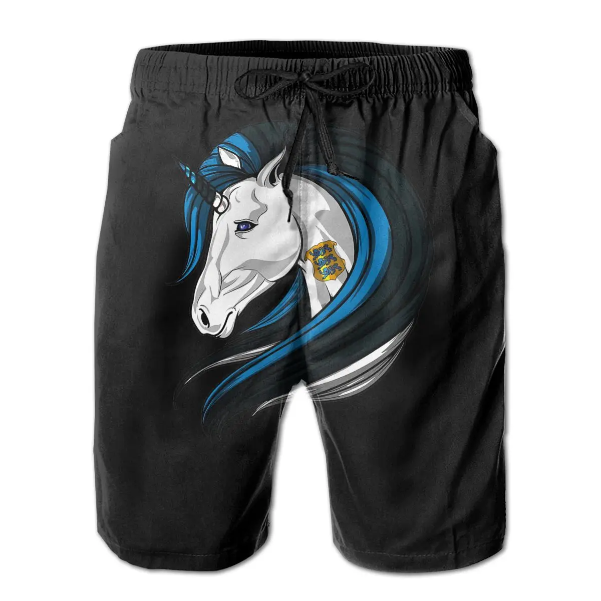 

R333 Sports Estonia Flag Unicorn Estonian Flag DNA Heritage Ro Shorts Breathable Quick Dry Funny Geek Male Shorts