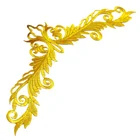 Золотые вышитые нашивки с утюгом, крылья животных, Летающие птицы, сделай сам, одежда, аппликации для костюма, косплея 10,5*37 см