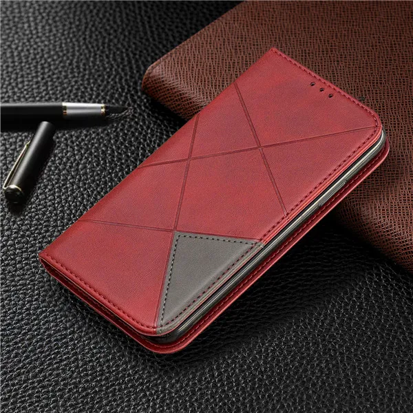 Розово-красный Flip Case For Huawei Y5 Y6 Pro Y7 Prime Y9 Prime Honor 7A Pro 7C 8A 8S 9X 10i Lite PU Leather Wallet Cover Coque Case - Цвет: Розово-красный