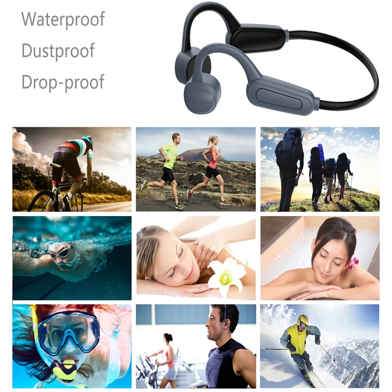 DOSII Swimming waterproof Headphones Bone Conduction Headsets ipx8 16GB Mp3 Player Bluetooth For xiaomi Sport Earphone 2021 New enlarge