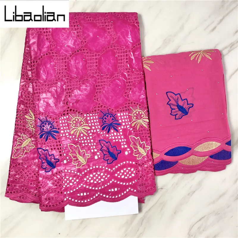 

5+2 yards Afrian bazin rihce punch fabric With scarf embroidery african material bazin brod atiku fabric guinea brocade Q207-15