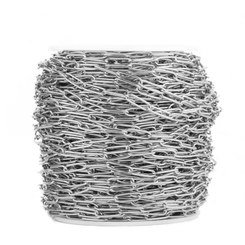 steel color Semitree 1 метр цепь из нержавеющей стали Золотая овальная запонка Оптовые цепи кошелек своими руками цепочка ювелирное ожерелье изготовление ручной работы аксессуары - Цвет: steel color