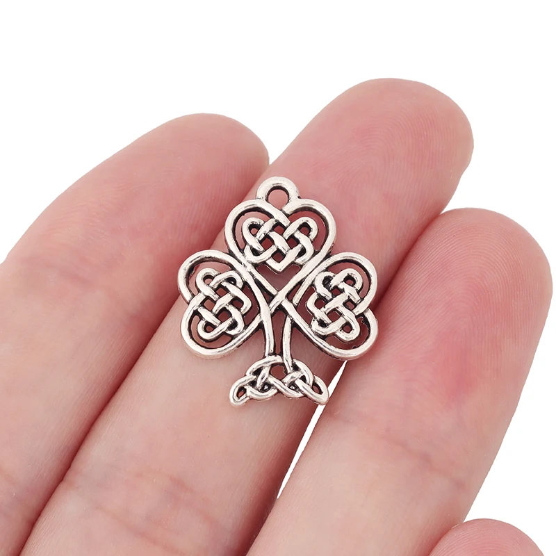 

30 x Tibetan Silver Celtics knot Tree and Heart Charms Pendants for Making Jewelry DIY Accessories 23x19mm