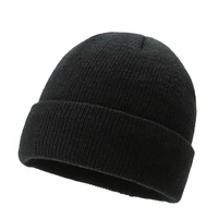 hat mens and womens autumn and winter fleece lined woolen hat thickened knitted hat sleeve cap students outdoor riding warm