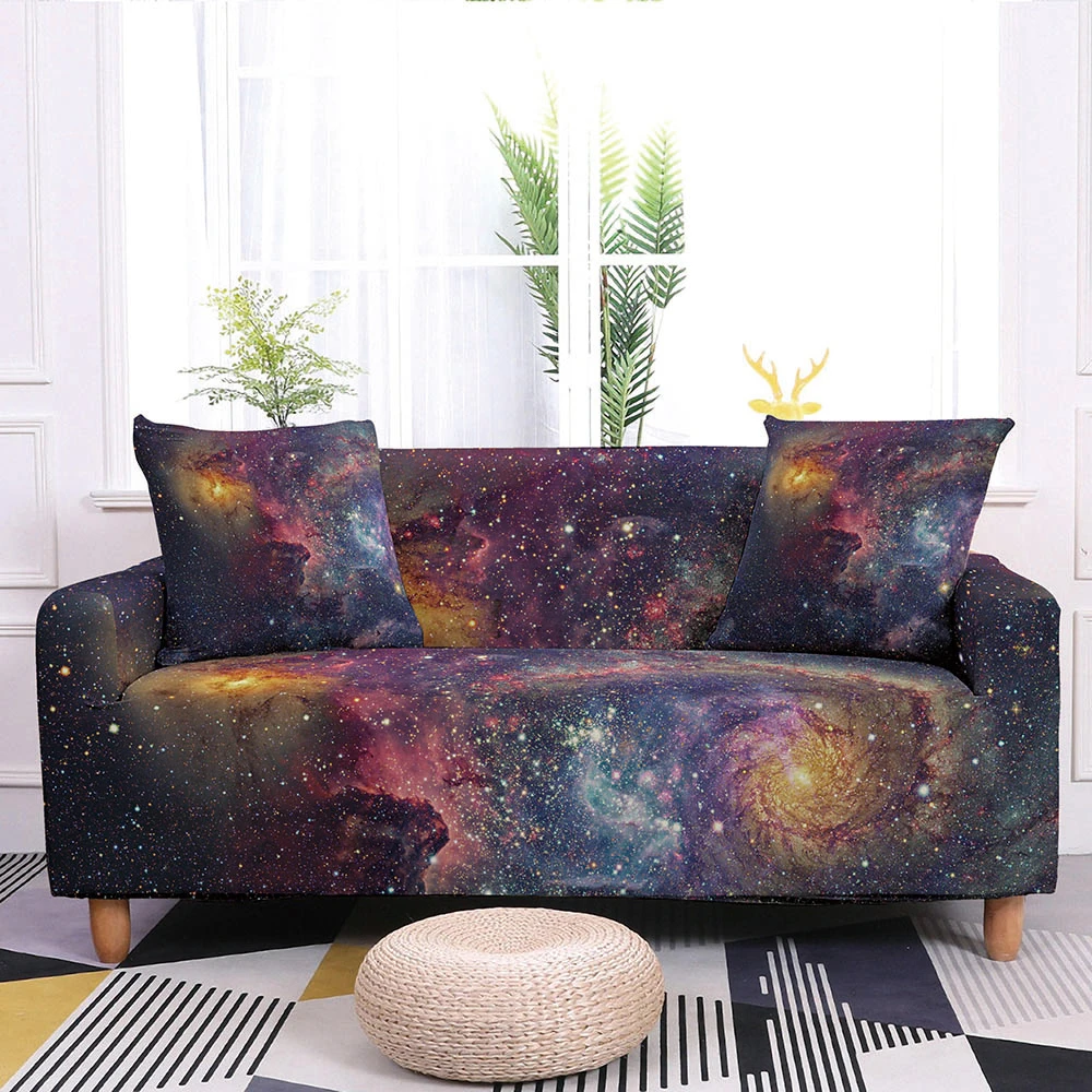 Эластичный чехол для дивана Galaxy Space с мраморным рисунком современный секционный