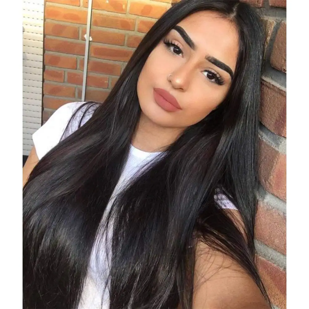 

Long Black Synthetic Lace Front Wigs For Women Bang Synthetic Wigs