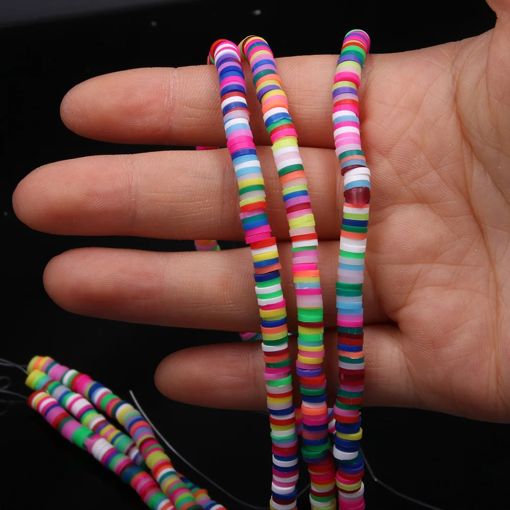 

6mm Flat Round Mixed Color Polymer Clay Beads Loose Spacers Beads For DIY Jewelry Making Bracelet Neckalce Accessories