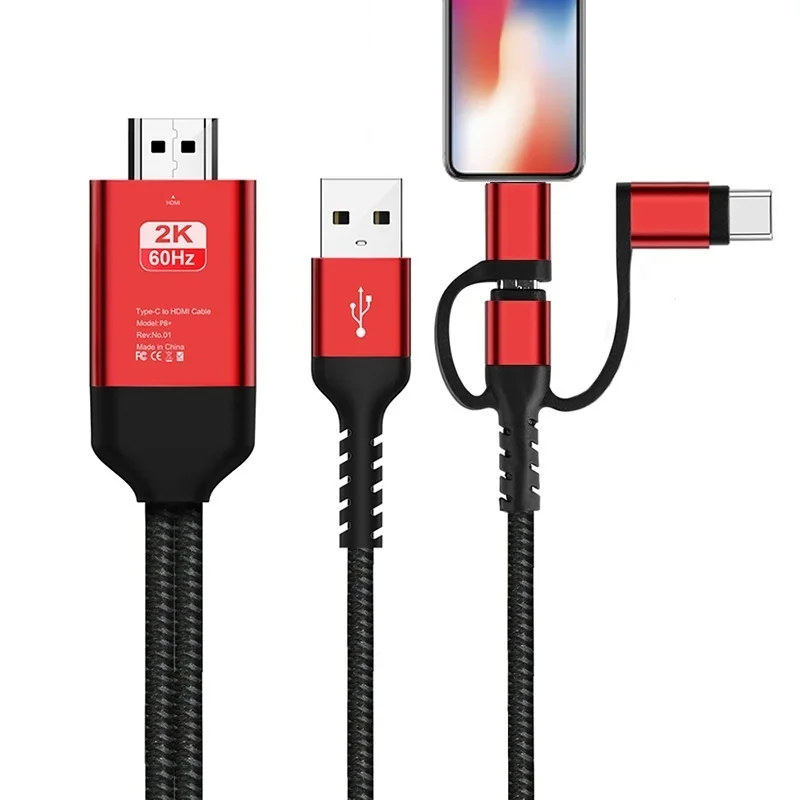 Кабель HDTV для IPhone Samsung Huawei подключение к экрану телефона HDMI-совместимый HD ТВ