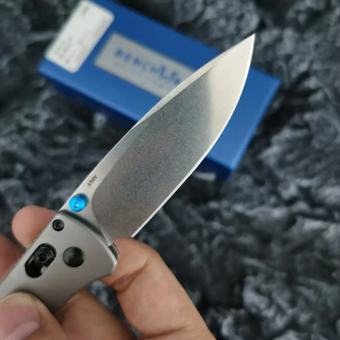 Benchmade 535 Folding Knife TC4 Titanium Alloy Handle D2 Blade Stone Wash Outdoor Safety Pocket Mini Knives EDC Tool enlarge