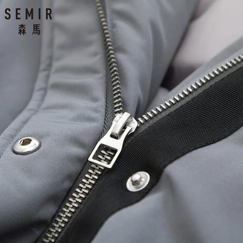 Женский пуховик с карманами SEMIR стеганая парка со съемной отделкой из