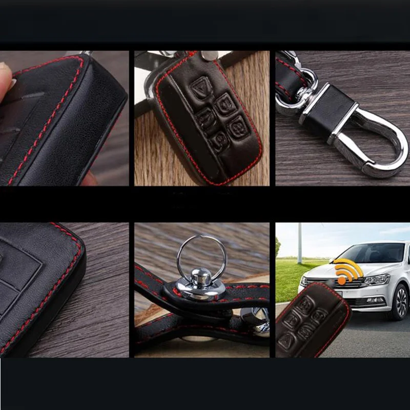 Leather Key Rings Protection Cover For Land Rover RANGE ROVER SPORT Evoque Freelander 2 DISCOVER discovery Accessories | Автомобили и