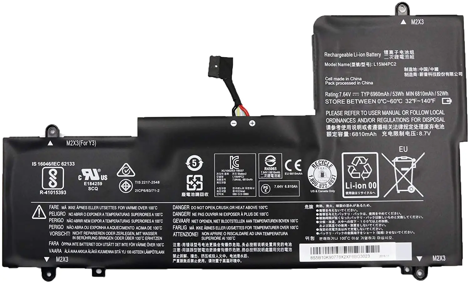 

Genuine L15M4PC2 L15L4PC2 Laptop Battery For Lenovo YOGA 710-14ISK 710-14IKB 710-15ISK 710-15IKB 5B10K90778 5B10K90802 Original