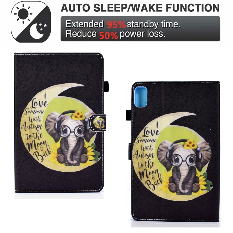 

Tablet Cover For Huawei Matepad 10.4 inch BAH3-W09 BAH3-AL00 Cartoon Elephant Leather Case For Huawei MatePad 10.4 Cover Cases