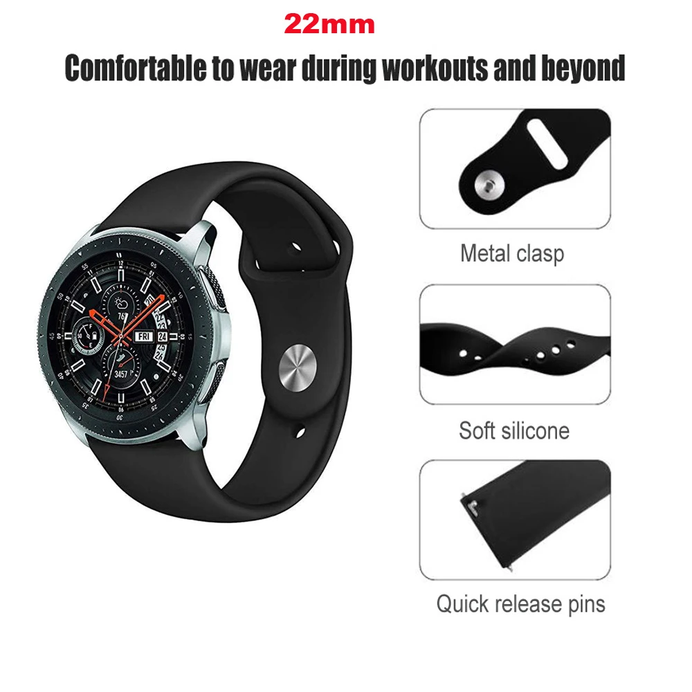22 мм браслет ремешок для Xiaomi Huami Amazfit GTR 47 Pace Stratos 2 часы samsung gear S3 Galaxy 46 Correa |