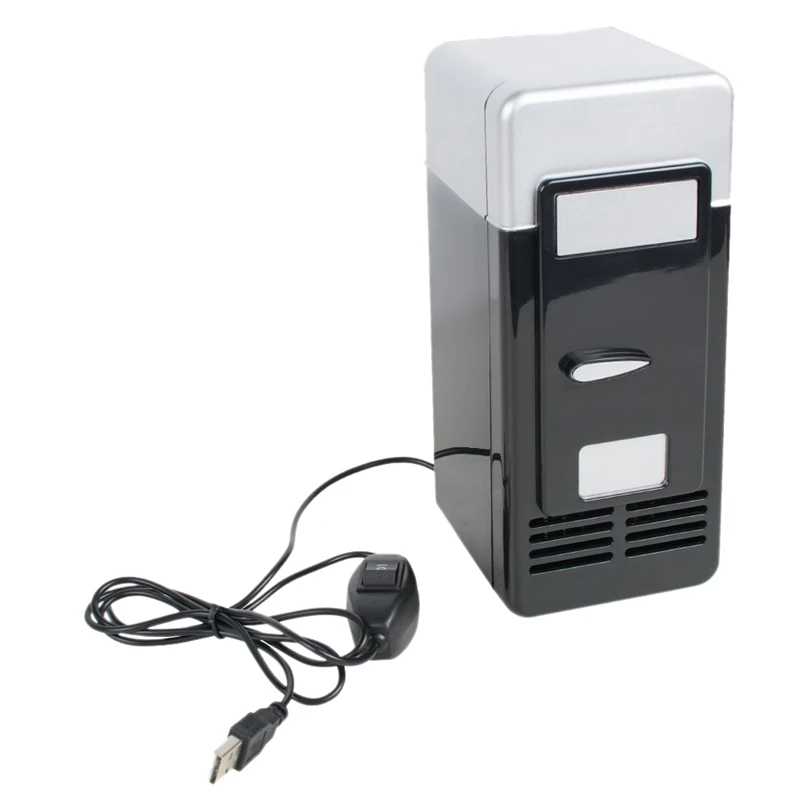 

Portable Gadget USB Mini Black Heating and Cooling Refrigerator for Home Office Desktop Office Drinks
