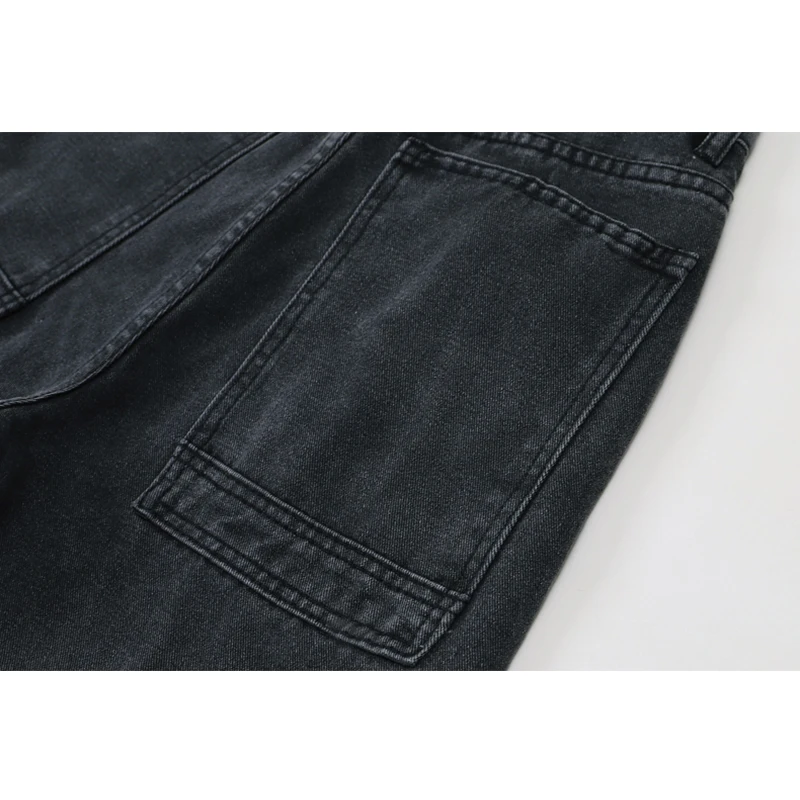 Женские джинсы с высокой талией серые прямые брюки в стиле ретро джинсовые